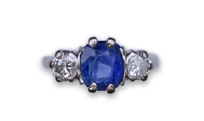 A sapphire and diamond ring